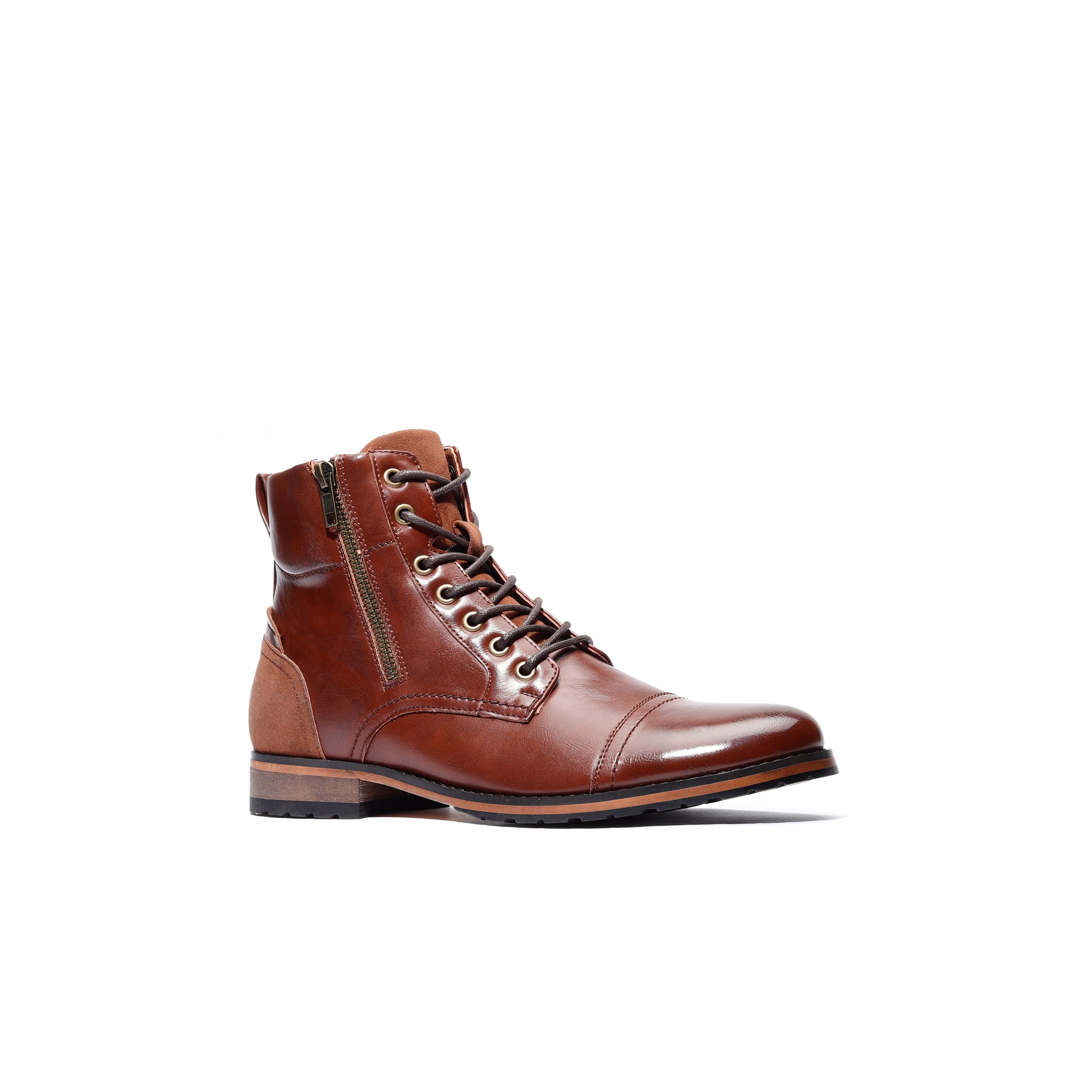 Harrison Myles Lace/Zip Up Boots sz 10.5 Harrison Myles Leather Lace-Up Boots with Side Dominican  main image 2