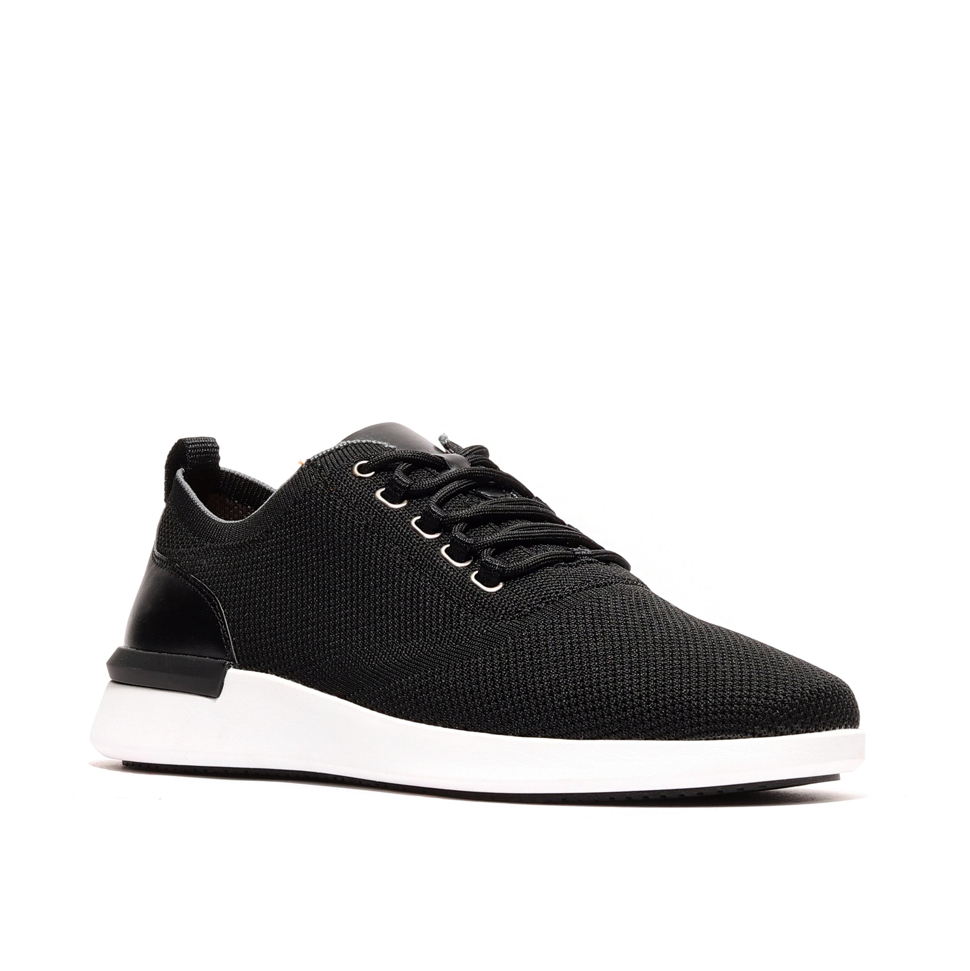 Men's black athleisure sneakers offering versatile comfort and sleek style, perfect for casual and semi-formal wear.