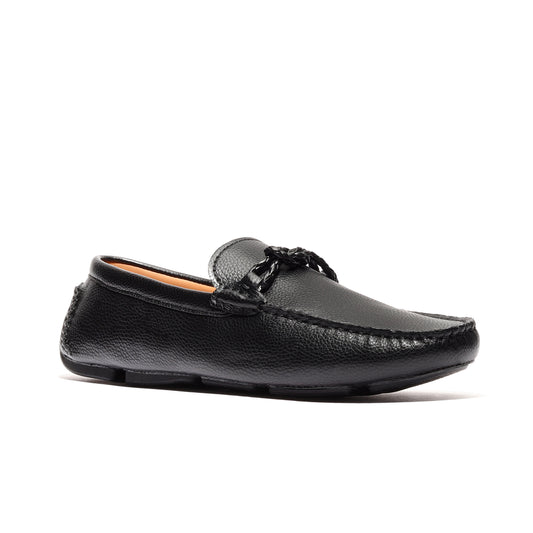 Andrew Slip-On Bit Driver in black – luxury men’s loafers and classic leather driver shoes.