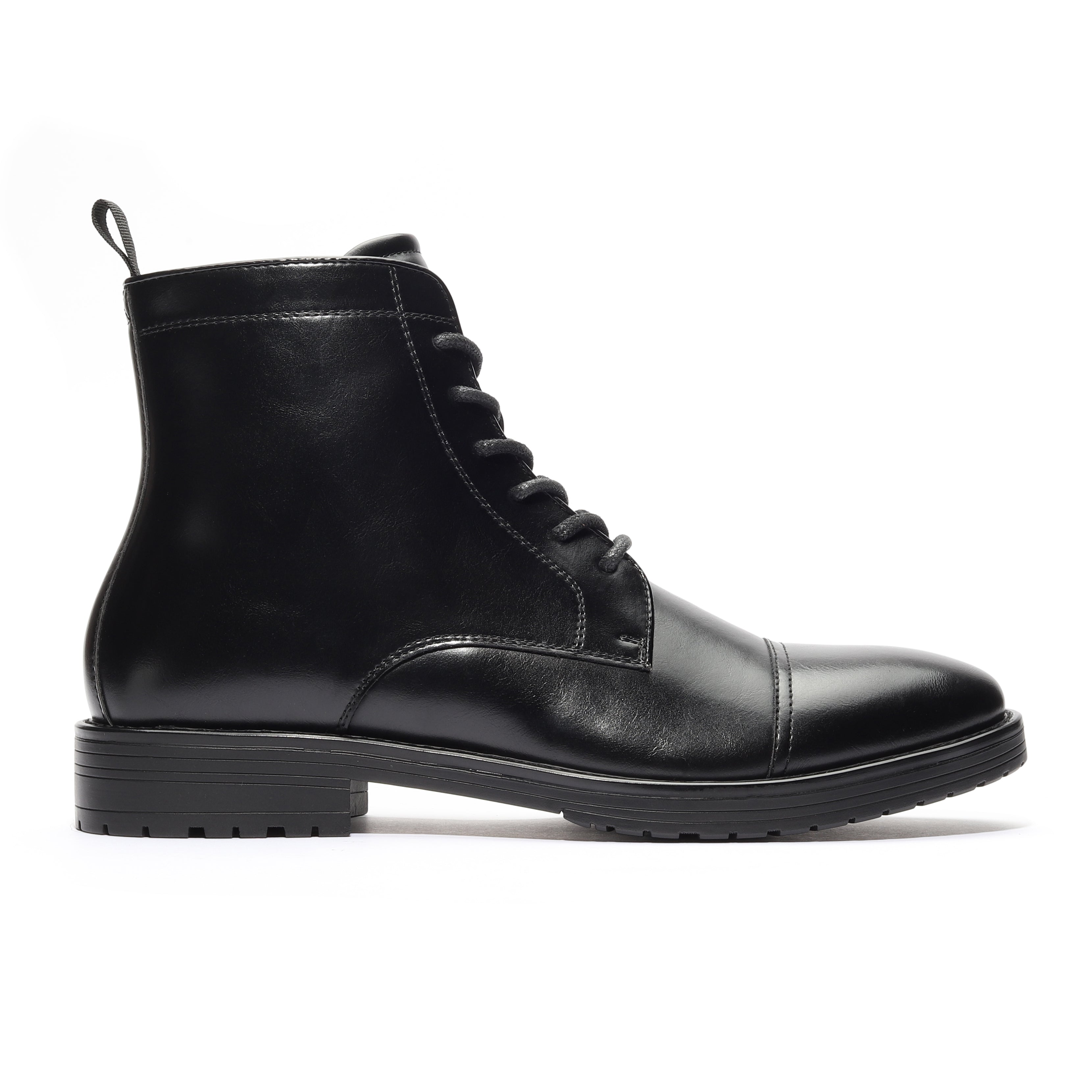 Harrison Myles Mens Black Biker Boot Sz 12 Laces And Side Zip Seam Stitching Harrison Myles Dress casual Hiking Biker Lace up Fashion  main image 3