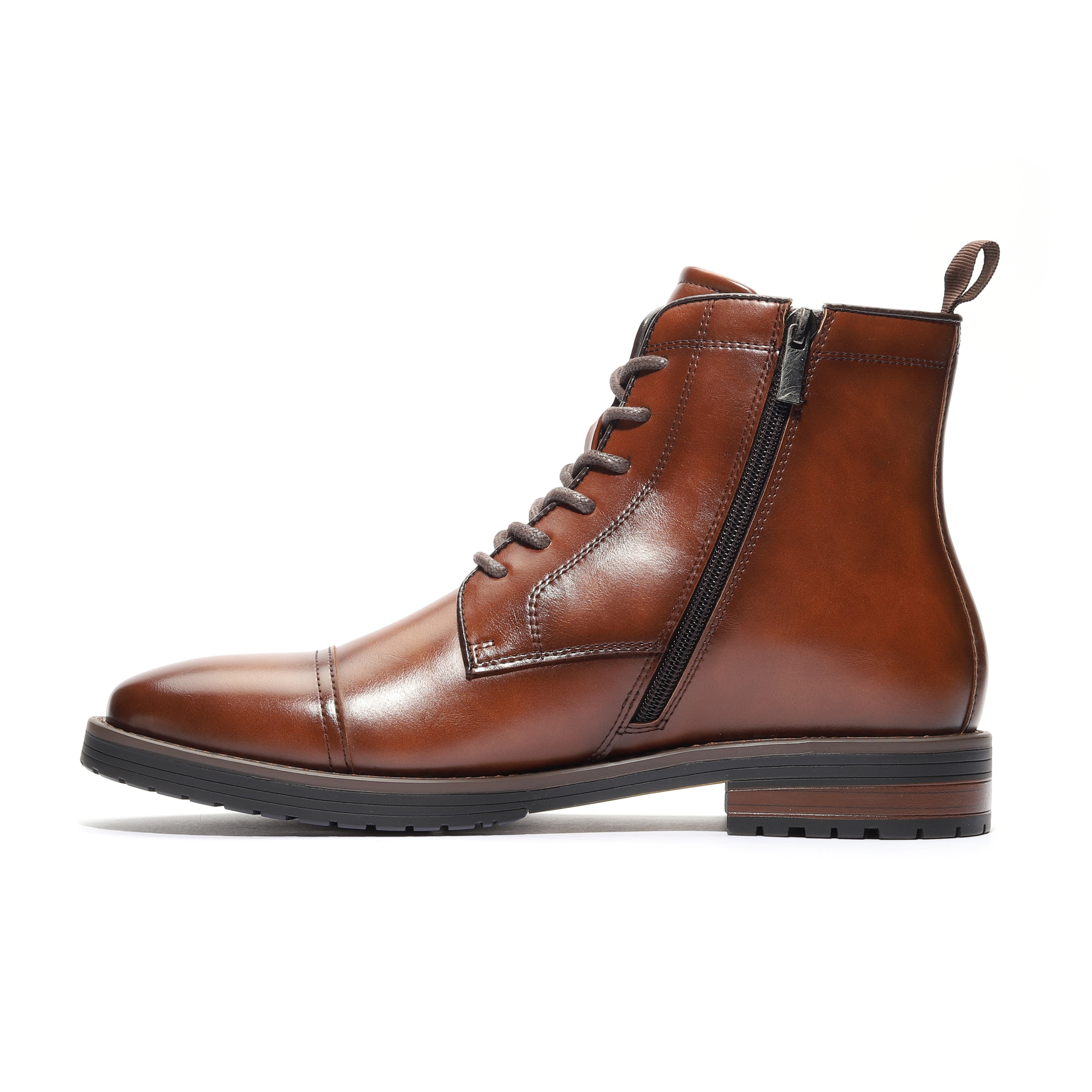 Men\'s Brown Boots Premium Leather Cap Toe Casual Boots Chukka Dress Boots Old Row Oiled Saddle Leather Chukka Boots - Cigar | Martin  main image 2