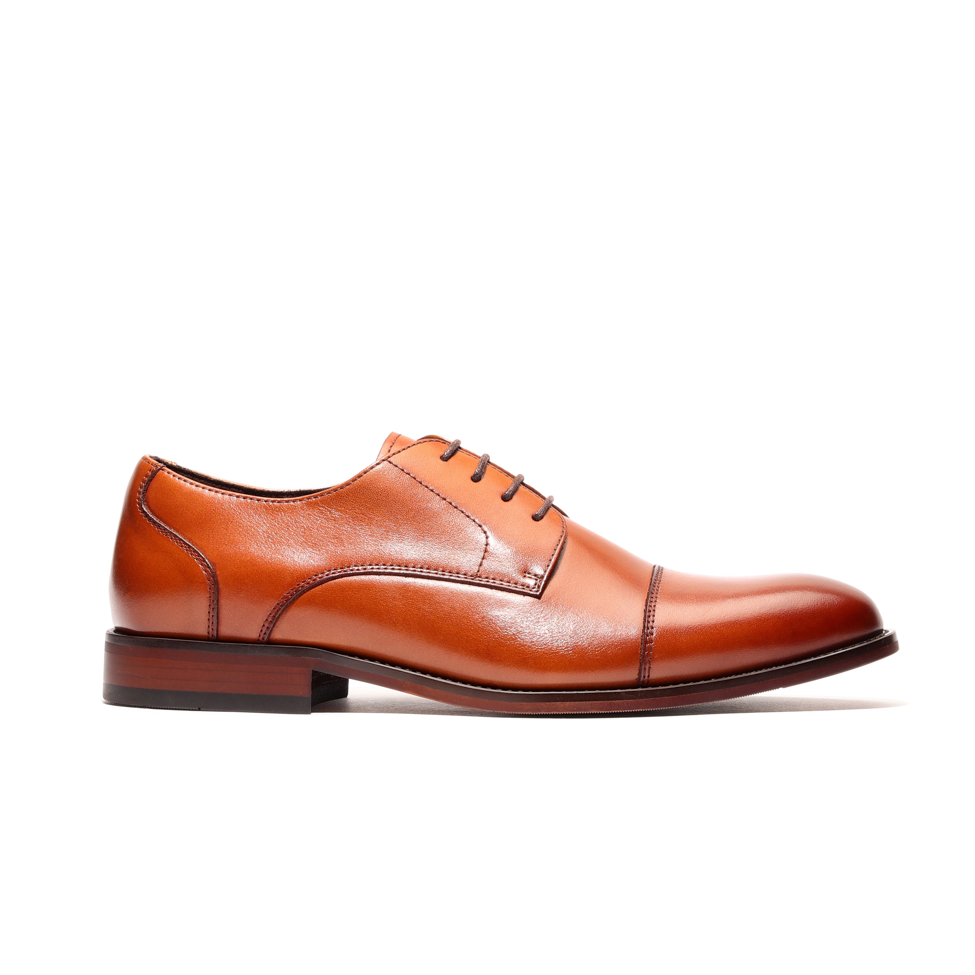 leather upper dress shoes Men's Exclusive Genuine Leather Black Cap Toe Lace Up Oxfords Dress Shoes